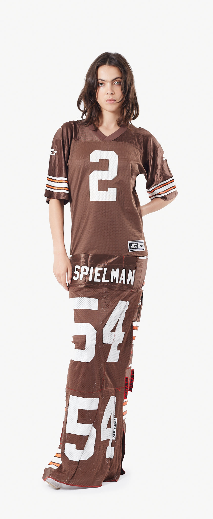 UPCYCLED NFL BROWNS JERSEY MAXI DRESS / La robe 'NFL UPCYCLED' BROWNS par XULY.Bët