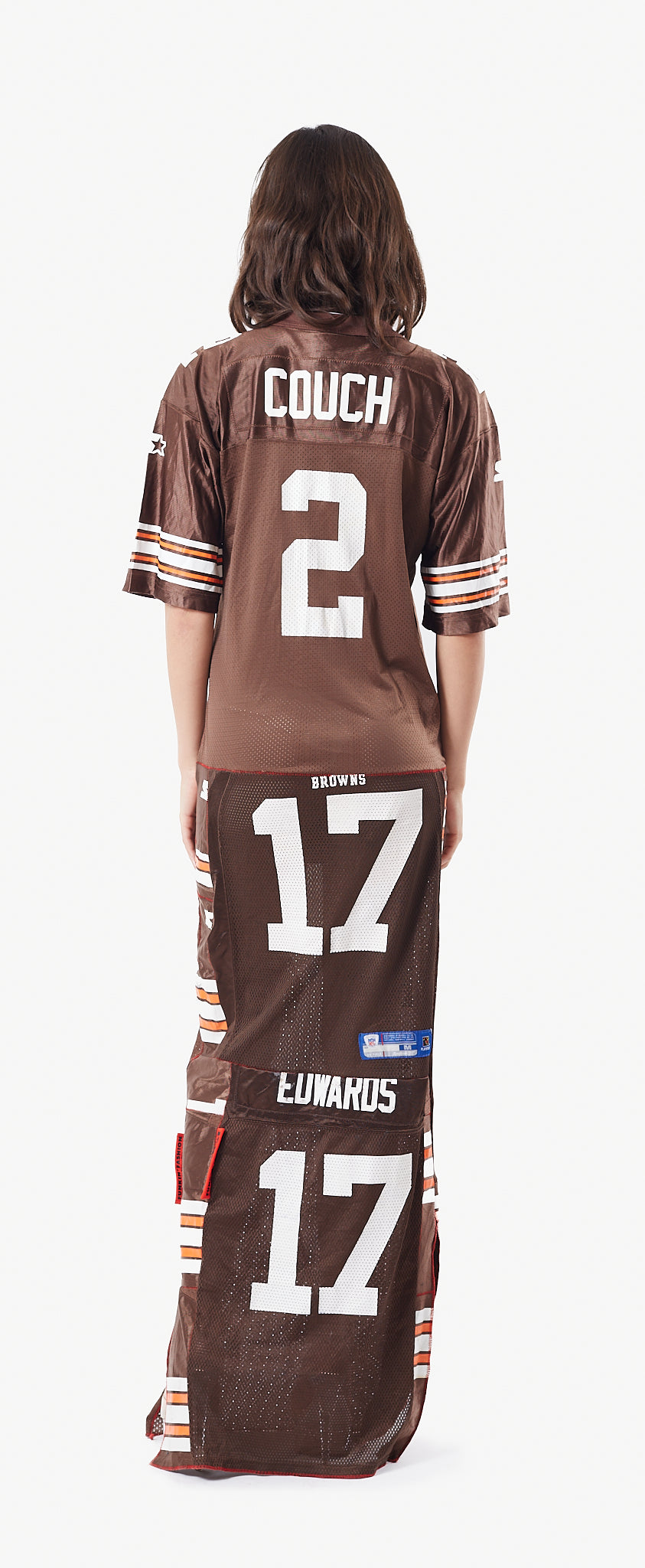 UPCYCLED NFL BROWNS JERSEY MAXI DRESS / La robe 'NFL UPCYCLED' BROWNS par XULY.Bët