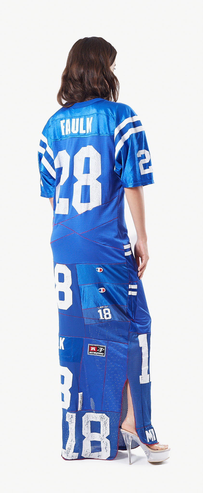 UPCYCLED NFL COLTS JERSEY MAXI DRESS / La robe 'NFL UPCYCLED' COLTS par XULY.Bët